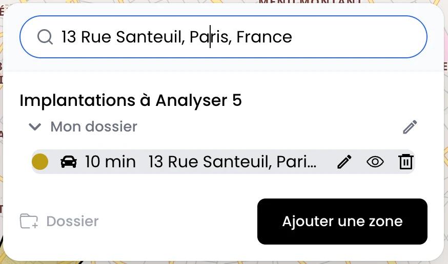 Recherche d'adresse pour tracer une carte isochrone